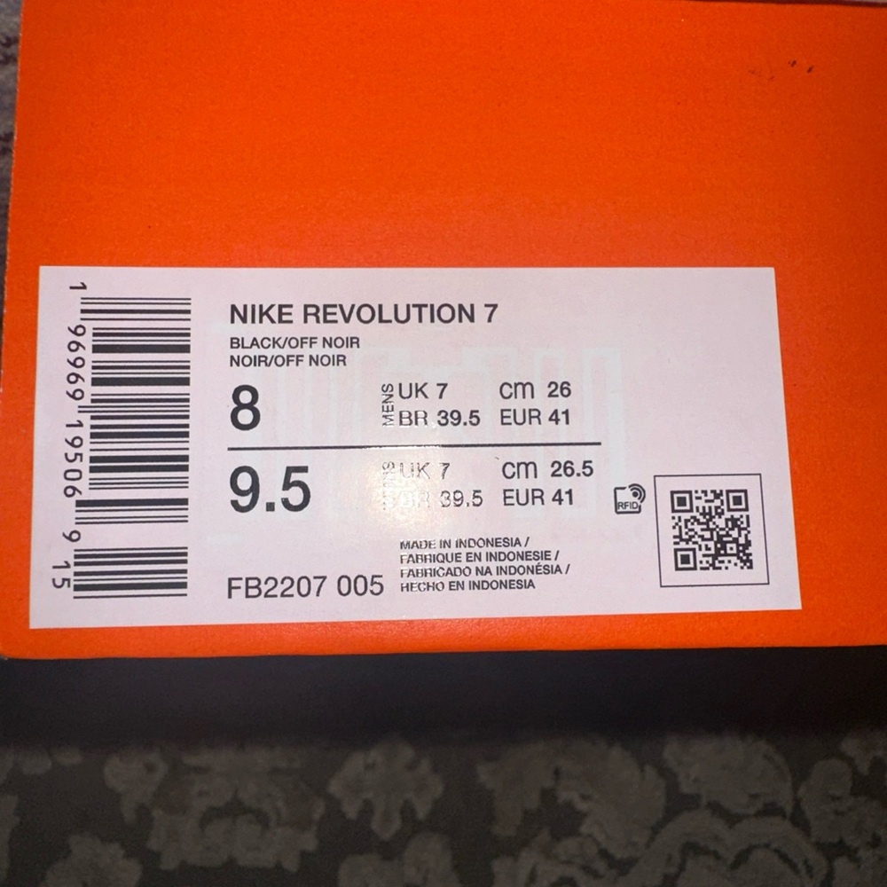 Nike Revolution 7 Black Low-Top Knit Running Sneakers with Swoosh Size 8 - Picture 5 of 6